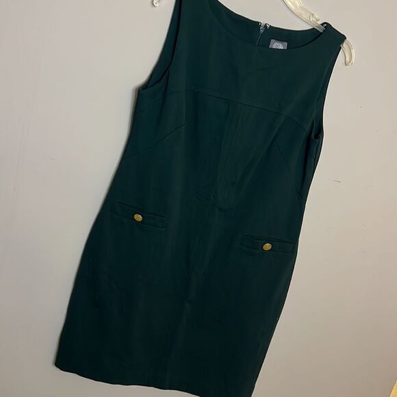 Vince Camuto Forrest Green Sheath Dress - Size 12 - Picture 13 of 14
